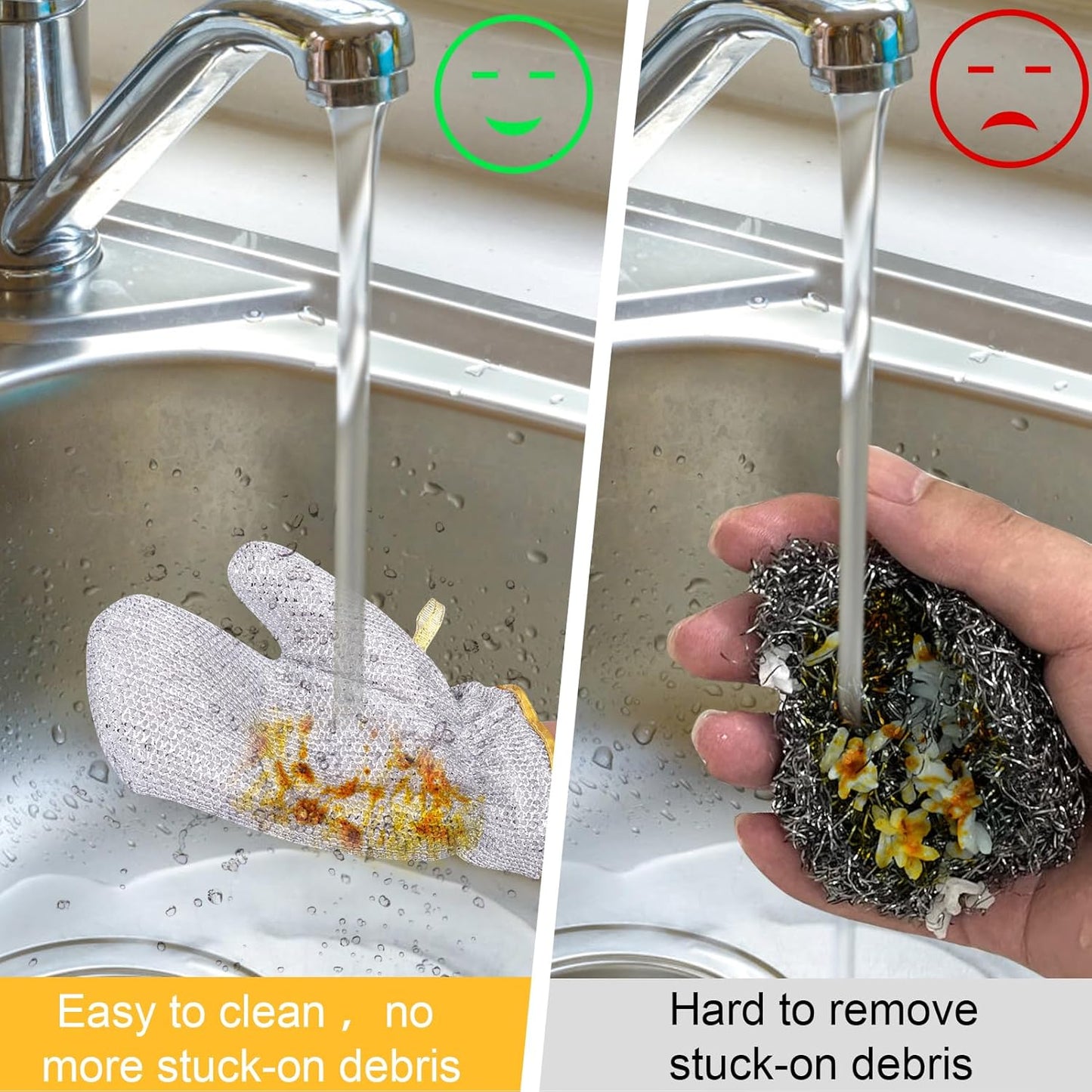 Kitchen Cleaning Dishwashing Silver Silk Glove, Reusable Silver Wire Gloves (Pair)