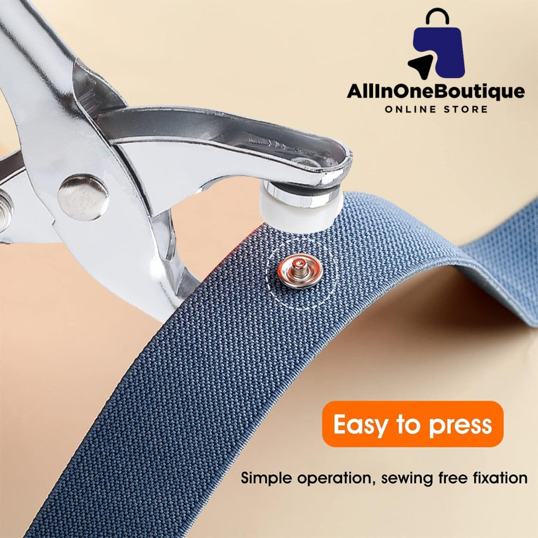 Metal Snap Buttons with Fastener Pliers Press Tool Kit Perfect for DIY Crafts Clothes Hats and Sewing, for Clothing Sewing Set of 1.