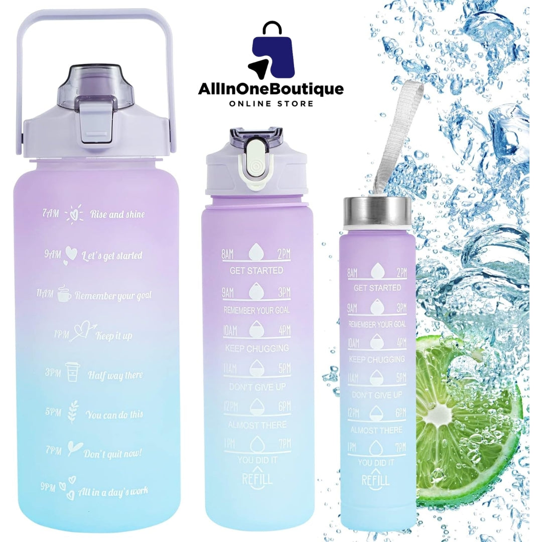 3pcs Water Bottle with Straw 2 Liter Water Bottle and Portable Bottle BPA Free Titan Drinks Bottle Leakproof