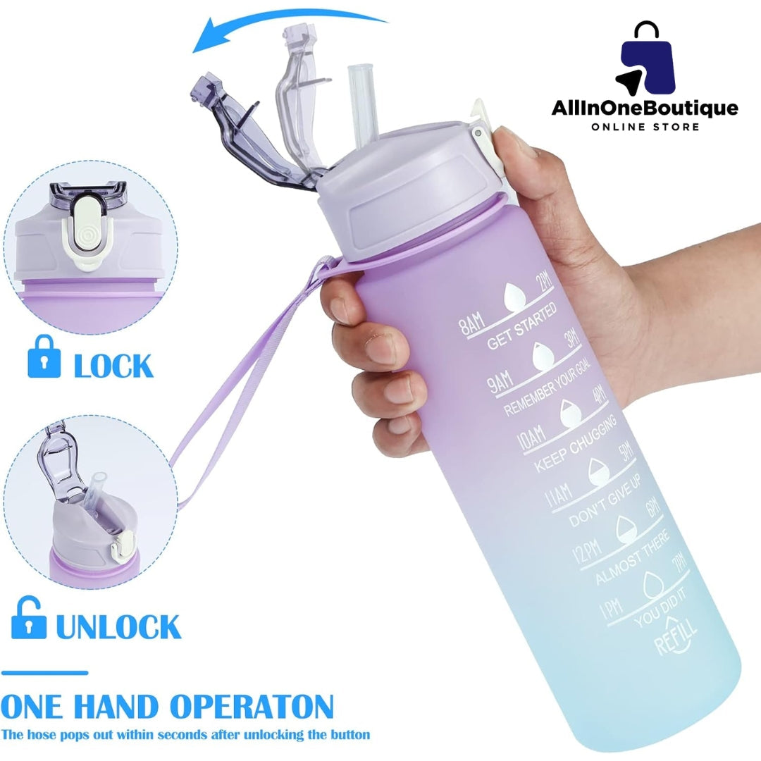 3pcs Water Bottle with Straw 2 Liter Water Bottle and Portable Bottle BPA Free Titan Drinks Bottle Leakproof