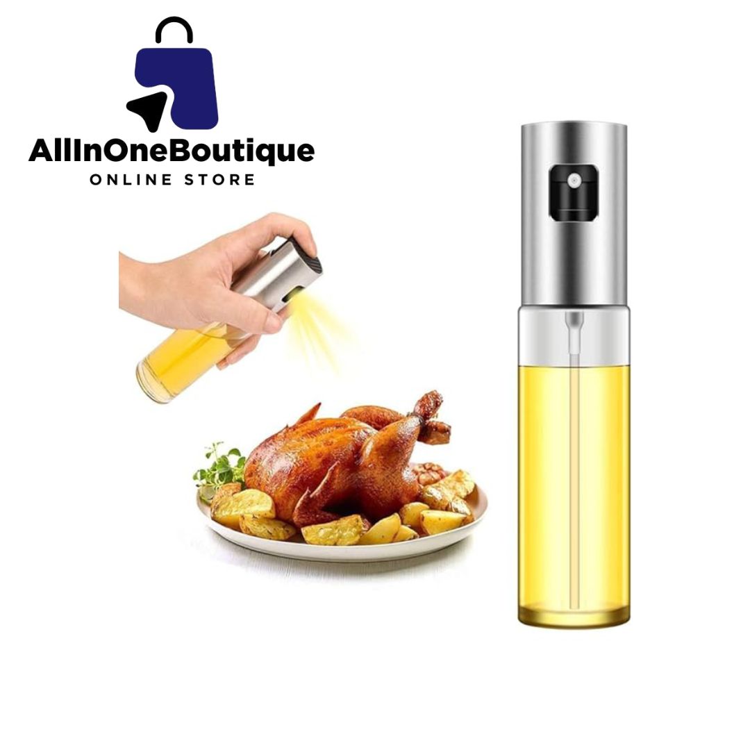 Oil Sprayer Stainless Steel Transparent Glass Spray Bottle