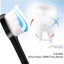 Extra Soft Toothbrush , Ultra Soft-bristled Adult Toothbrush Micro-Nano 20000 Floss Bristle Good Cleaning Effect for Sensitive Teeth Oral Gum Recession ( Pack of 3 )