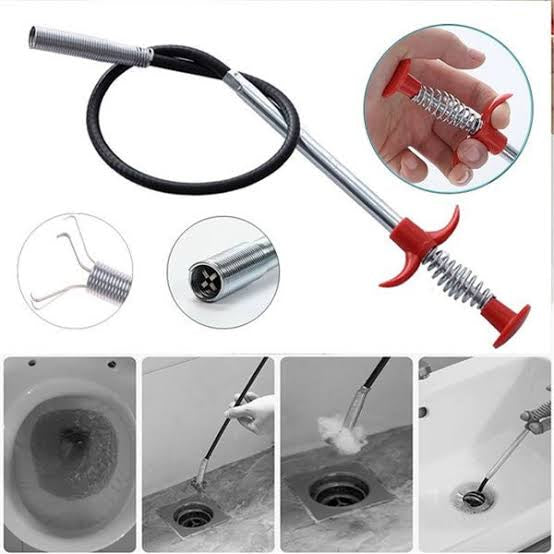 Drainage Block Remover Hair Catcher, Spring Stainless Steel Blockage