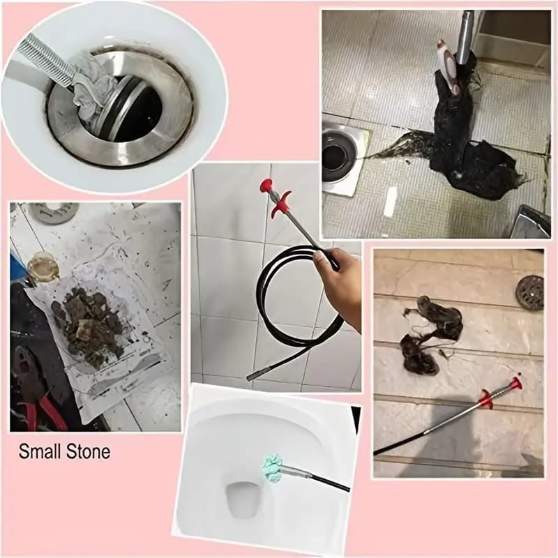 Drainage Block Remover Hair Catcher, Spring Stainless Steel Blockage