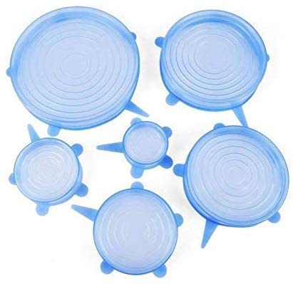 Multi Size Reusable Silicone Lids Silicone Stretch Lids (6 Pcs) (Multicolor)