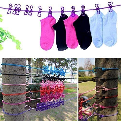 Portable Clothesline with 12 Clothespins