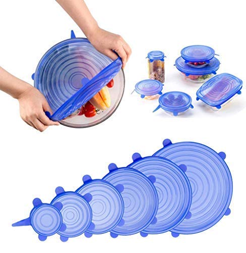 Multi Size Reusable Silicone Lids Silicone Stretch Lids (6 Pcs) (Multicolor)