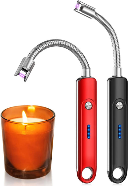 Electric Lighter, Rechargeable Type C Lighters Arc Lighter with LED Battery Display, Flameless Long Lighters for Candles Grill BBQ Camping