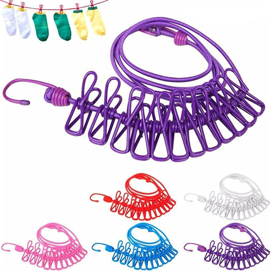 Portable Clothesline with 12 Clothespins