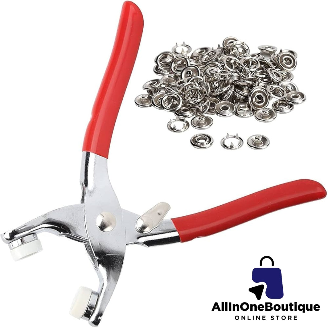 Metal Snap Buttons with Fastener Pliers Press Tool Kit Perfect for DIY Crafts Clothes Hats and Sewing, for Clothing Sewing Set of 1.