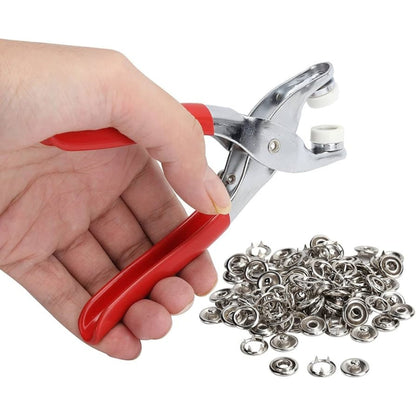 Metal Snap Buttons with Fastener Pliers Press Tool Kit Perfect for DIY Crafts Clothes Hats and Sewing, for Clothing Sewing Set of 1.