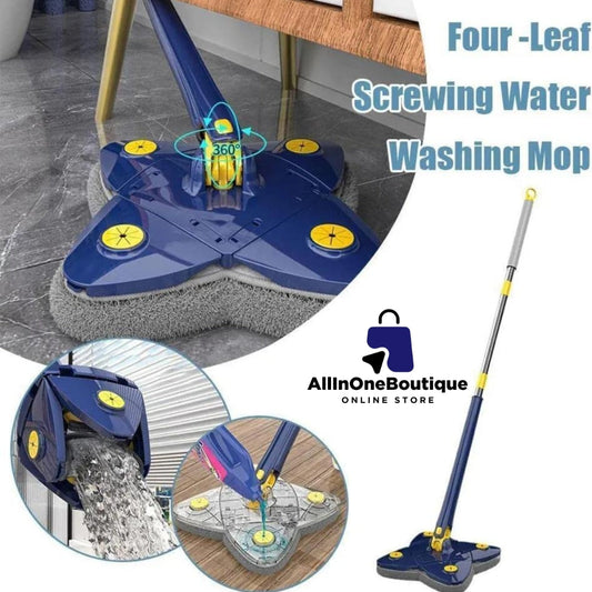 Four Leaf Clover Shaped 360 Degree Rotatable Adjustable Cleaning Mop, Wet and Dry Mop for Ceilings, Corners, Glass Bonsem