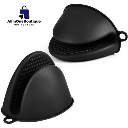 Silicone Pot Holders Heat Resistant Rubber Oven Mitts Mini Oven Mitts for Kitchen Cooking and Baking (Pac of 2)