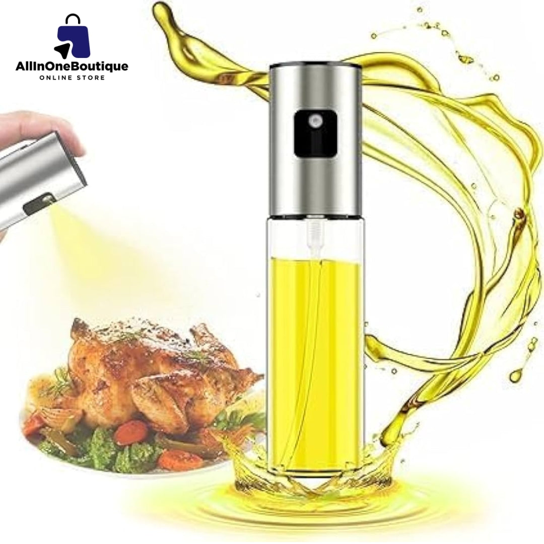 Oil Sprayer Stainless Steel Transparent Glass Spray Bottle