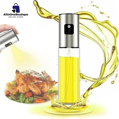 Oil Sprayer Stainless Steel Transparent Glass Spray Bottle