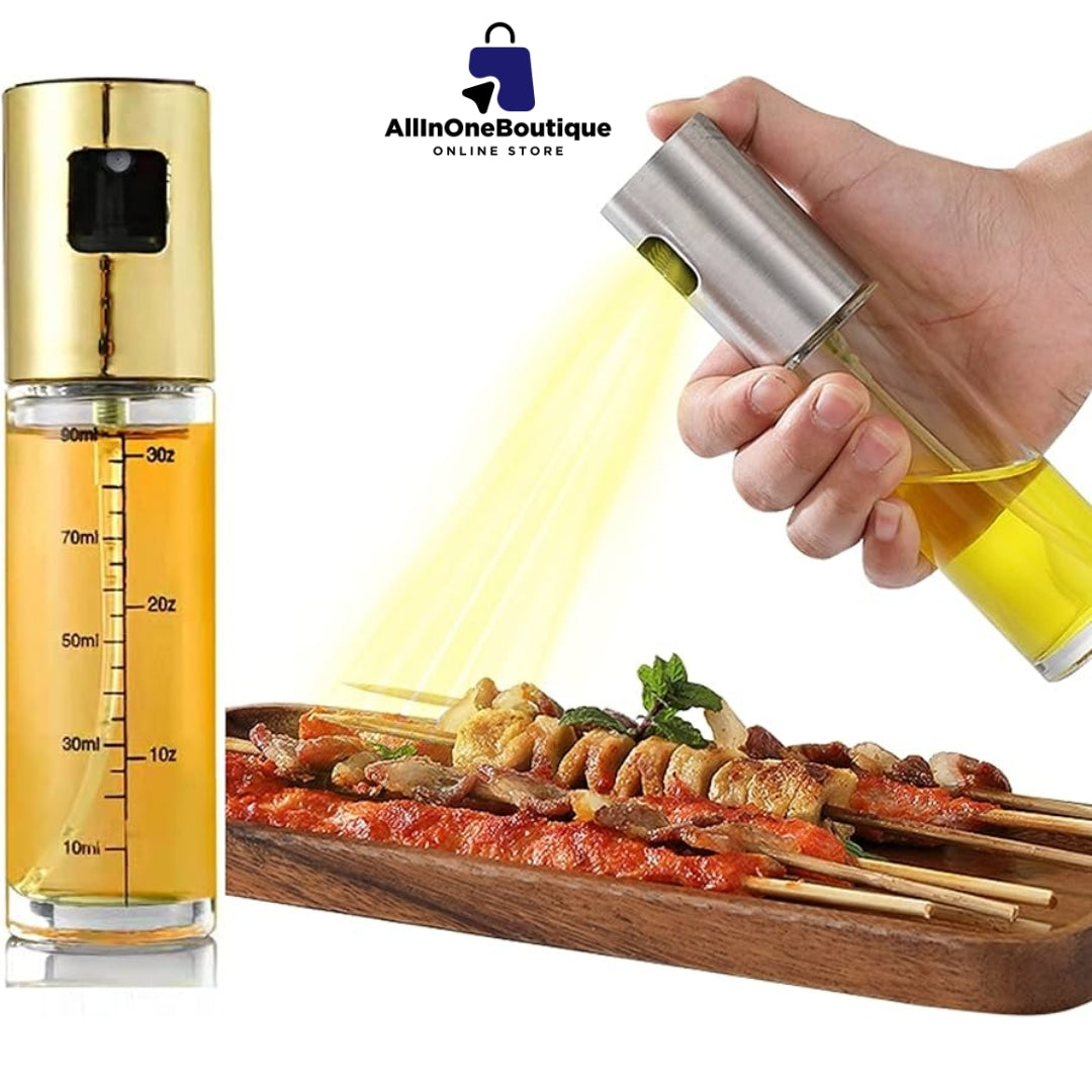 Oil Sprayer Stainless Steel Transparent Glass Spray Bottle